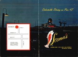Scoma's Delectable Dining on Pier 47, San Francisco Large Format Postcard