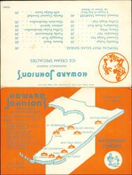 Howard Johnson's Menu & Florida Locations Map Large Format Postcard