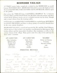 Redwood Village Motor Lodge, Monterey Bay Large Format Postcard