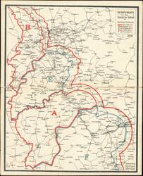 Traffic Map Occupied Territory Ruhr Germany Allied Zones Large Format Postcard