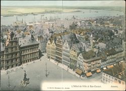 Antwerp City Hall & Lower Scheldt River Large Format Postcard
