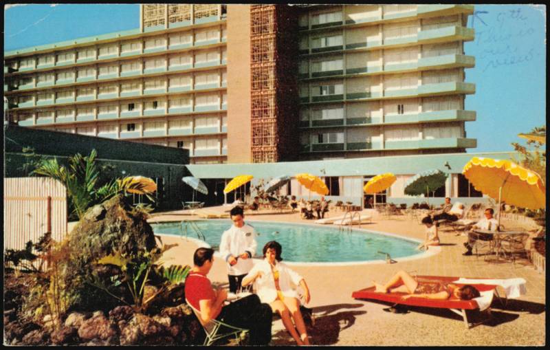Continental Houston Motor Hotel Swimming Pool View Texas