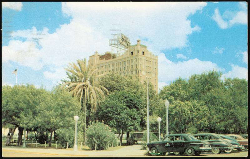 Jarvis Plaza Looking Northeast toward Hamilton Hotel Laredo Texas