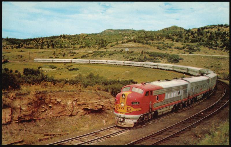 Santa Fe Streamliner Ascending Raton Pass Railroad (Scenic)