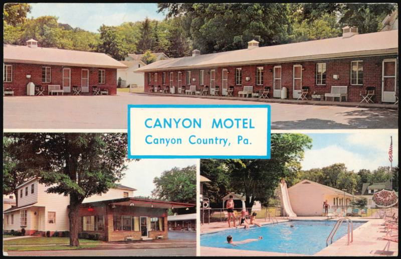 Canyon Motel, Office and Swimming Pool Views Wellsboro Pennsylvania
