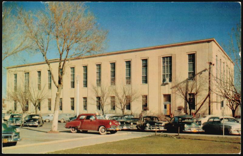 U.S. Post Office Building with Automobiles Amarillo Texas