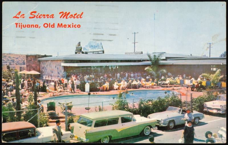La Sierra Motel Swimming Pool and Patio Scene Tijuana Mexico