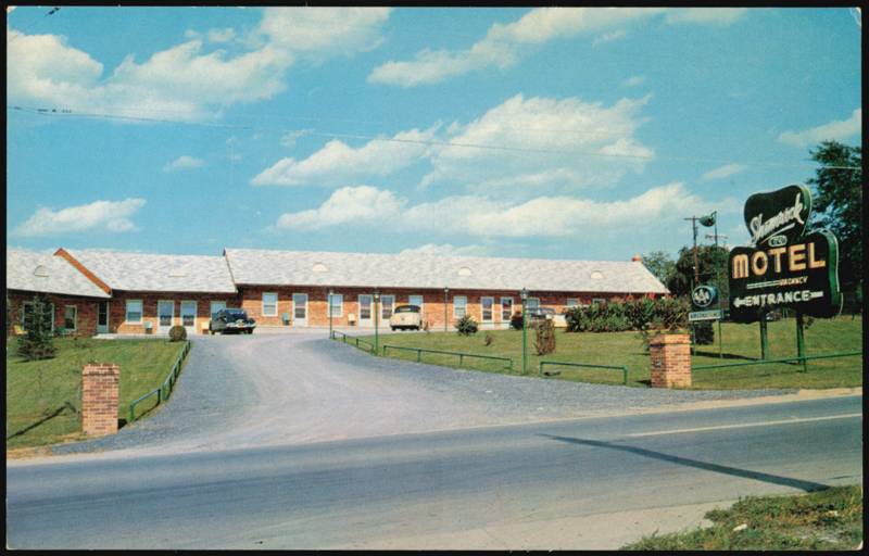 Shamrock Motel Exterior and Neon Sign Winchester Virginia