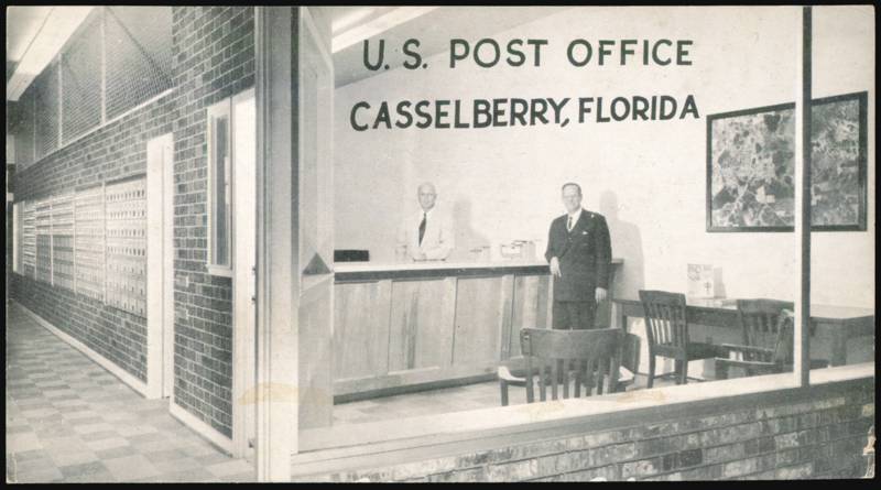 U.S. Post Office Interior with Counter and Postal Workers Casselberry Florida