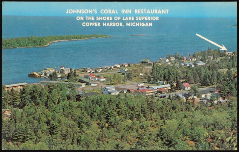 Johnson's Coral Inn Restaurant from Brockway Mountain Copper Harbor Michigan