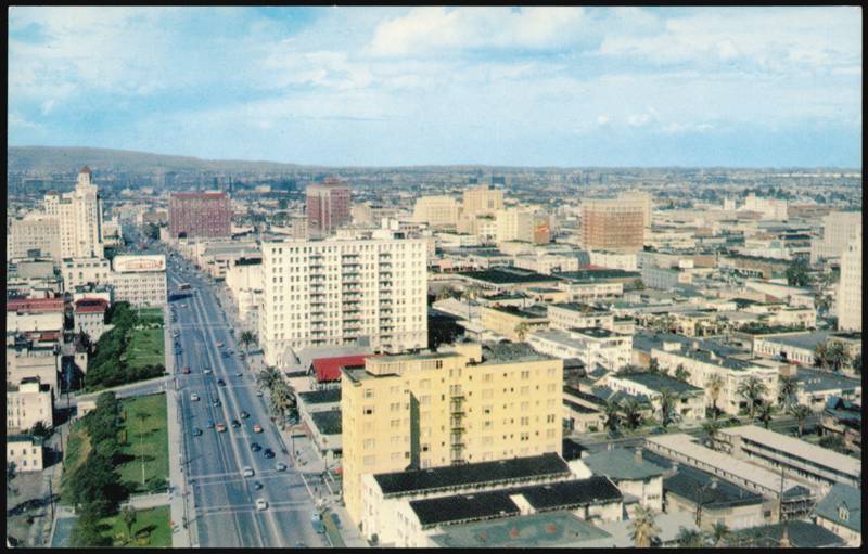 Ocean Boulevard Looking West toward Business District Long Beach California