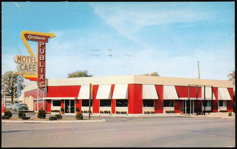 Gardner's Publix Corners Cafe Motel Sign Kendallville Indiana