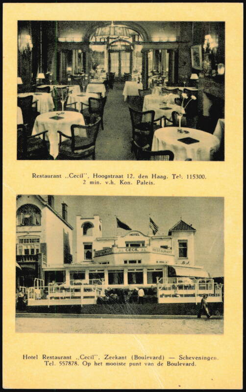 Hotel & Restaurant Cecil, The Hague and Scheveningen Netherlands