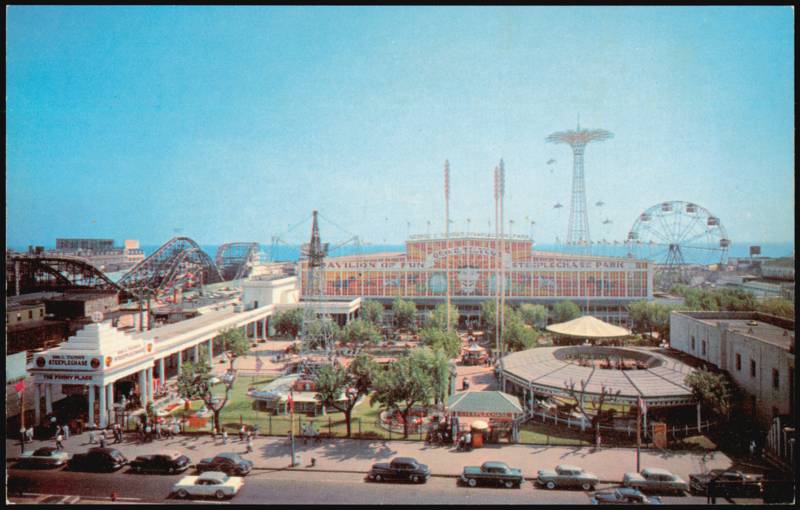 Thunderbolt Roller Coaster & Steeplechase Park View Coney Island New York