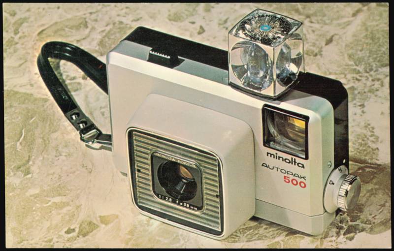 Minolta Autopak 500 Camera with Flashcube Advertisement