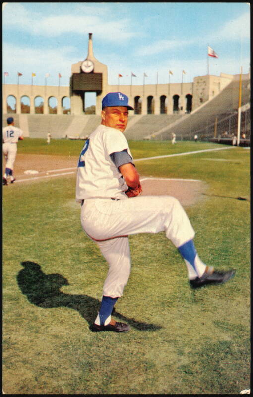 Johnny Podres, Los Angeles Dodgers at Coliseum Baseball
