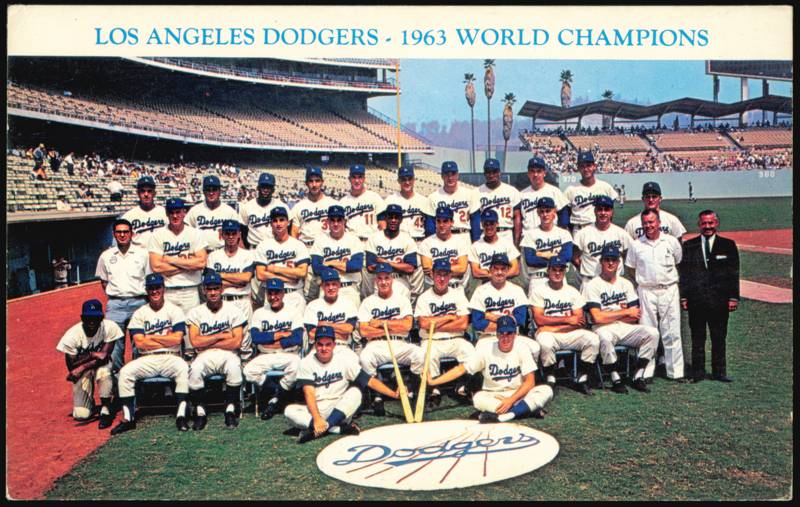 Los Angeles Dodgers 1963 World Champions Team Baseball