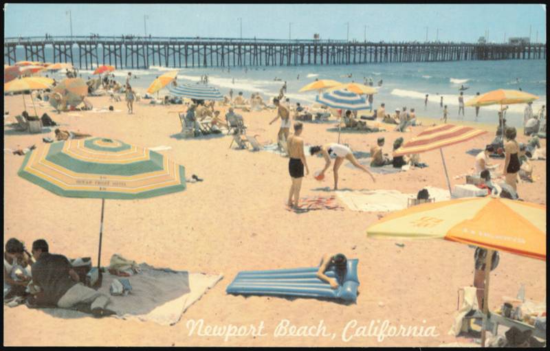 Public Bathing Beach Looking South to Newport Pier Newport Beach California