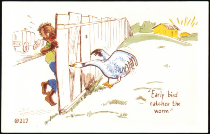 Early Bird Catches the Worm Comic Kromekolor #217 Black Americana