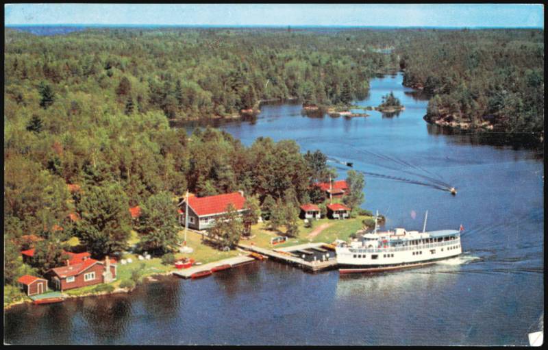 Lunge Lodge on the French River, Aerial View Canada