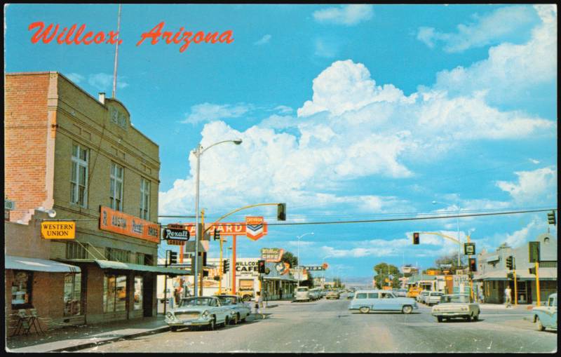 Downtown Street Scene with Austin Rexall Drugs Willcox Arizona