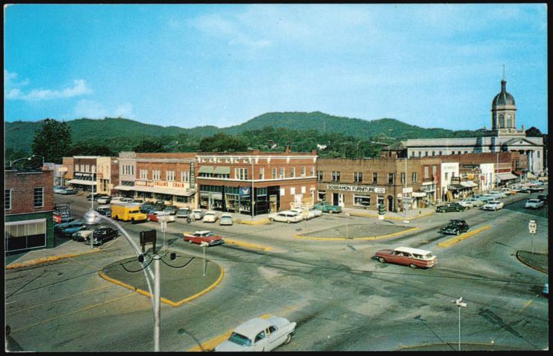 Birds Eye View of Business Section Murphy North Carolina