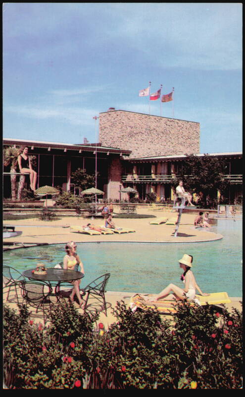 Marriott Motor Hotel Pool & Patio Area Dallas Texas