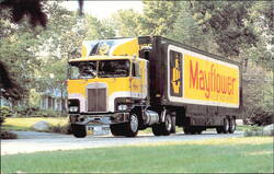Mayflower Transit Moving Truck Kenworth Cabover Postcard