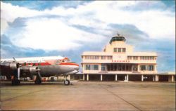 Tocumen International Airport Terminal & TACA Airliner Postcard