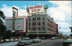 Street Scene with Alameda Theater & Madero Sign Postcard