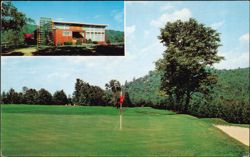 Lake Tarleton Club Golf Course and Clubhouse Inset Postcard