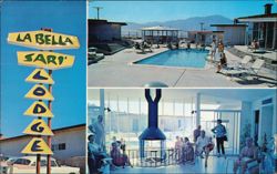 La Bella Sari Lodge Mid-Century Pools and Lounge Postcard