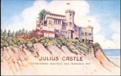 Julius Castle Overlooking San Francisco Bay Postcard