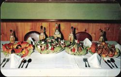 Louis Pappas Famous Restaurants Seafood Spread Tarpon Springs FL Postcard