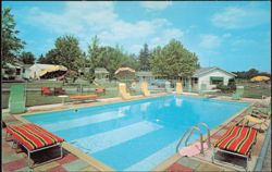 Evergreens Motel Swimming Pool, Lakeshore Drive Postcard