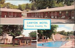 Canyon Motel, Office and Swimming Pool Views Postcard
