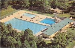 Outdoor Swimming Pool, Indiana University Postcard