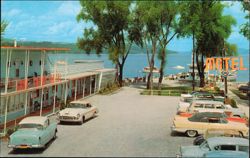 Lake Front Motel Overlooking Otsego Lake Postcard