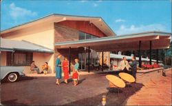 King George Motel Exterior and Portico Postcard