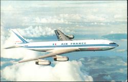 Air France Boeing 707 Intercontinental Jet in Flight Postcard