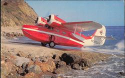 Luxurious Amphibian Aircraft N10020 on Beach Ramp Postcard