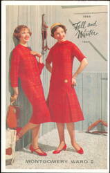Montgomery Ward Fall and Winter 1958-1959 Fashion Postcard