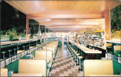 Tommy's Cafe Interior, Diner Booths & Bar Counter Postcard