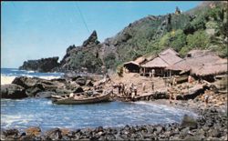 Pitcairn Islanders Launching Whale-Boat, Bounty Bay Postcard