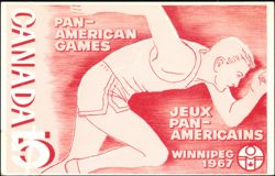 Pan-American Games Winnipeg 1967 Stamp Reproduction Postcard