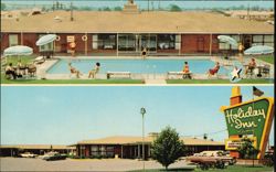 Holiday Inn Motel, Swimming Pool and Great Sign Postcard