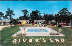 River's End Cottage Court Swimming Pool & Grounds Postcard