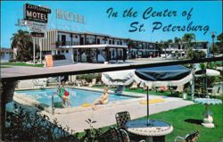 Diplomat Motel Swimming Pool & Courtyard on U.S. 19 Postcard