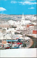 Center Street Congregational Church Business District Postcard