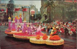 Helms Bakeries 1955 Rose Parade Disneyland Float Postcard